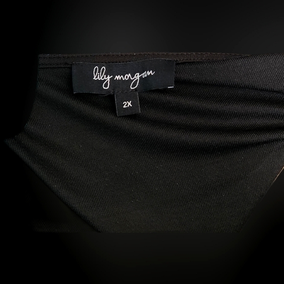 #C122 Lily Morgan Metallic Blue Short Sleeve Plus Size Top - Picture 3 of 7